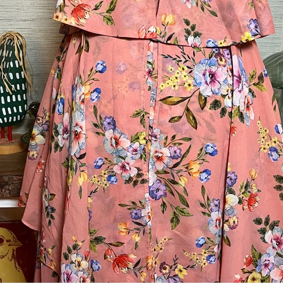 House Of Harlow X Revolve Nel Maxi Dress Sundress Size Small Tiered Flowy Pink - Picture 9 of 9